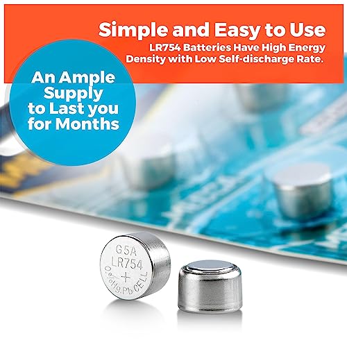 Medca Ag5 Lr754 Batteries - 60 Count Pack - 1.5V Alkaline 754 Lr48 193 Battery Button Coin Cell Batteries For Hearing Aids And Hearing Amplifiers #TOP6