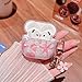 MINSCOSE for AirPods 4 Clear Case,Cute Glitter Seashell and Starfish Pattern Design with Folral Keychain,Soft TPU Protective Cover for Girls Women for AirPods 4-Pink