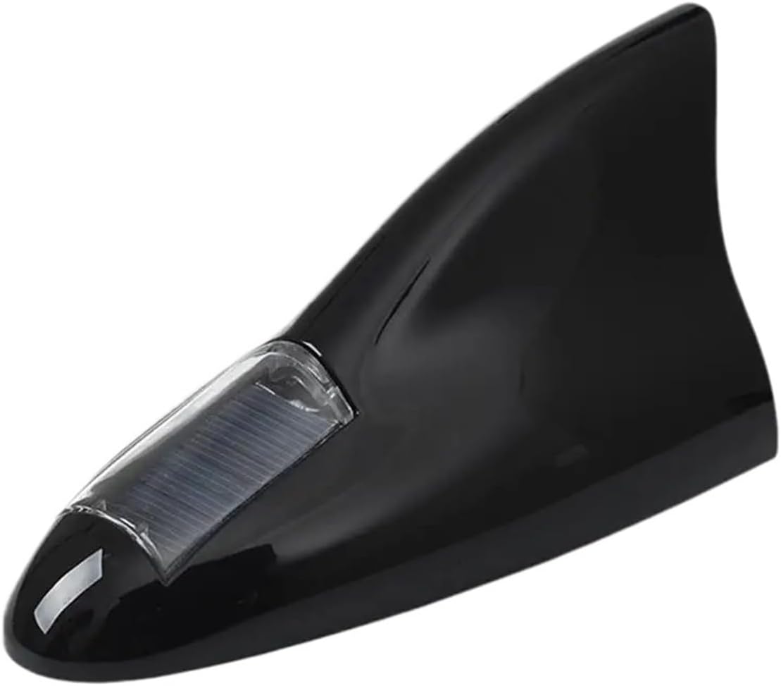 Car Shark Fin Antenna Car Solar L-ed Collision Light Warning Lights Universal Automobile Modeling Shark Accessories Antenna Fin Decorat Car Roof Antenna(A)