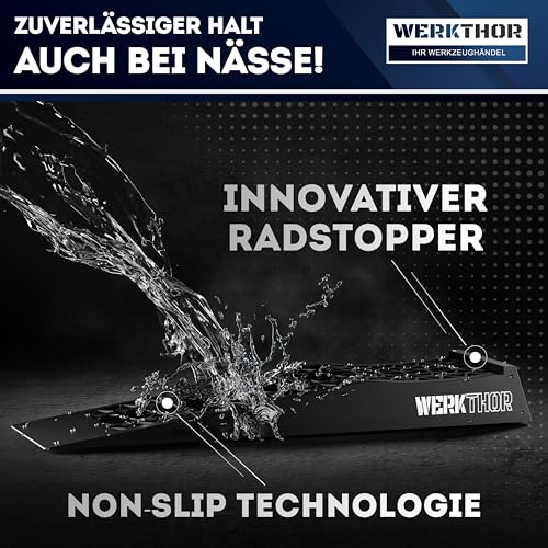 WERKTHOR Auffahrrampe PKW extra flach - [2er Set] Auto Rampe [