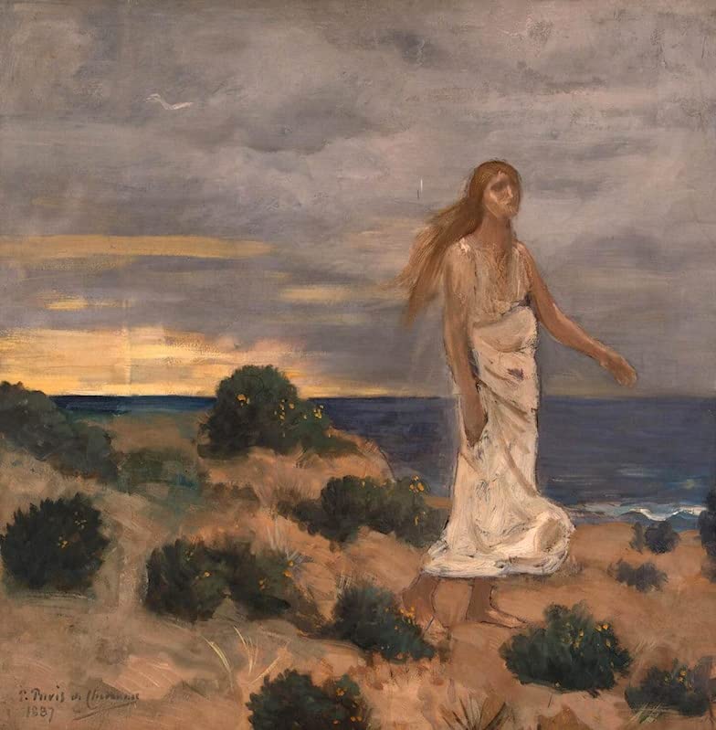 Tableau Femme au bord de Pierre de Puvis De Chavannes pour la décoration murale du salon
