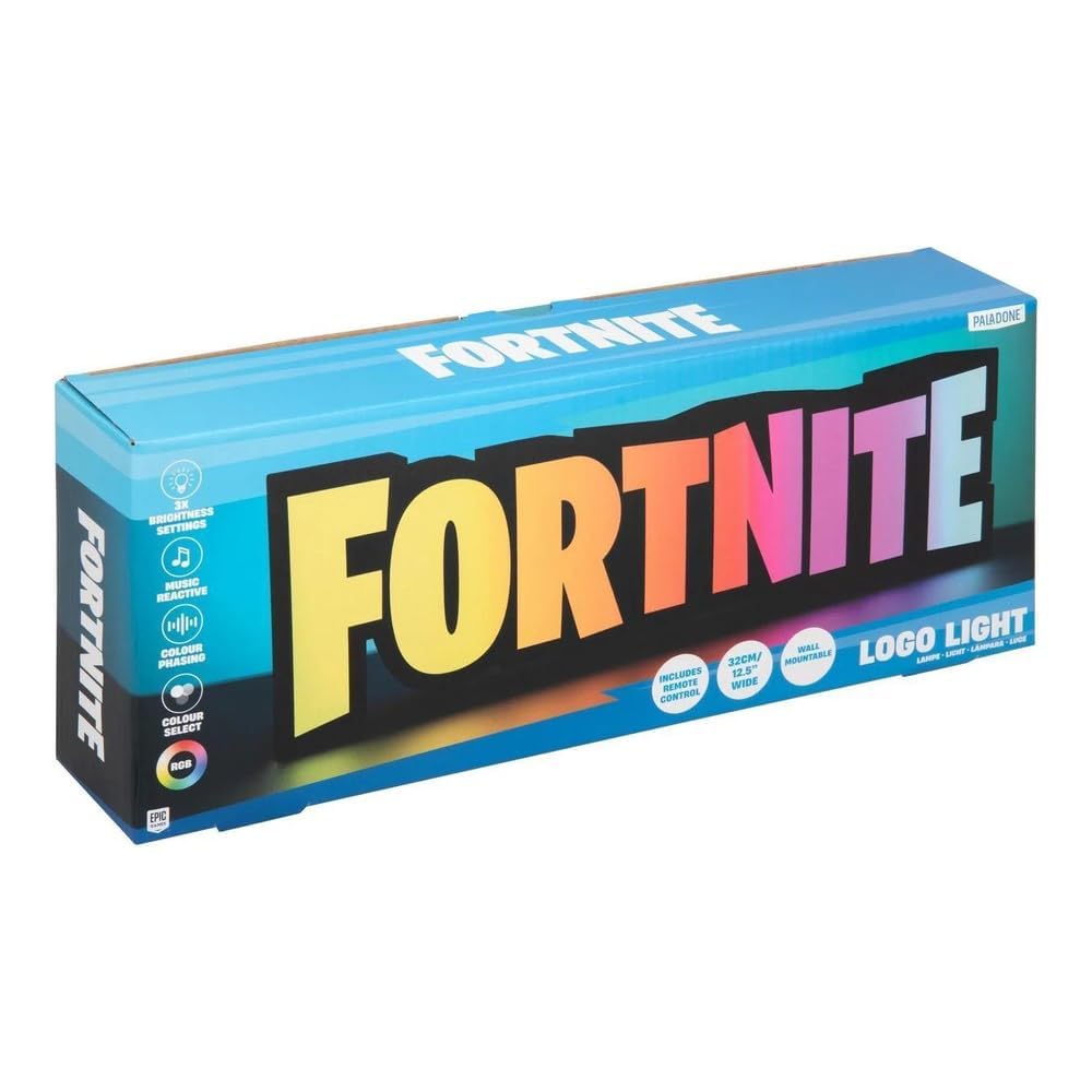 Fortnite RGB Colour-Changing Logo Light, Officially Licensed Gaming Lamp with Remote Control, Display on Wall or Desk, USB Powered Home Décor for Gamers | Paladone