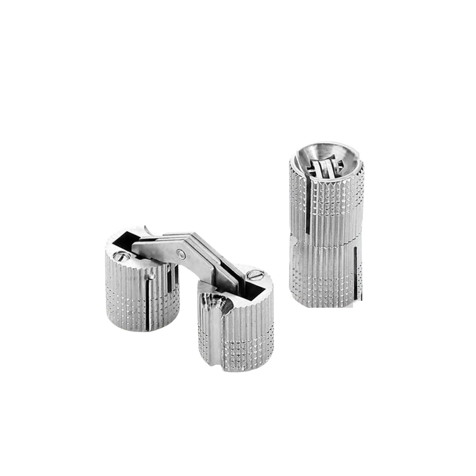 Barrel Hinge, Brass Barrel Hinge 8-18mm Multicolor Concealed Furniture 180 Degree Invisible(8mm Silver)