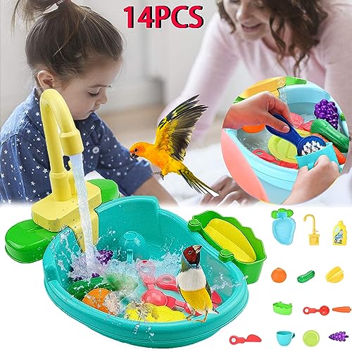 Banheira de pássaros, papagaio, banheira automática de pássaros, com torneira, multifuncional, para