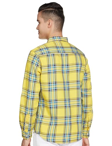 Image of The Indian Garage Co Men Slim Fit Checkered Full Sleeves Spread Collar Casual Shirt