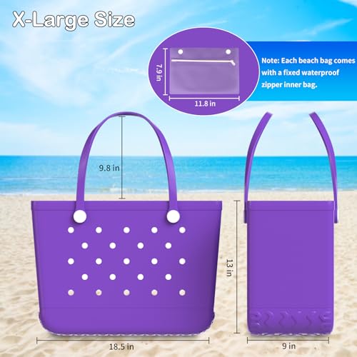Bolsas de almacenamiento y playa de goma lavables con compartimento impermeable 4