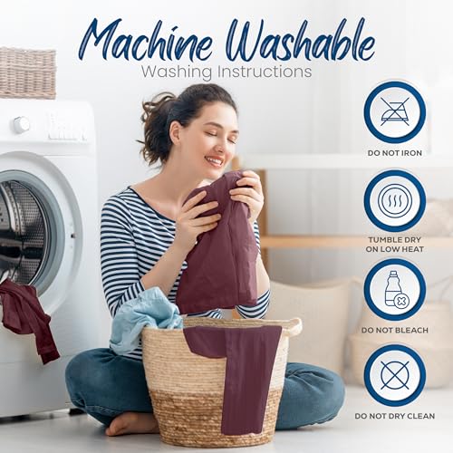 Image of Utopia Bedding Premium 100% Waterproof Pillow Protectors with Zipper King Size (Set of 4), Bed Bug and Dust Mite Proof Zippered Pillow Covers, Pillow Encasement Cases, Burgundy