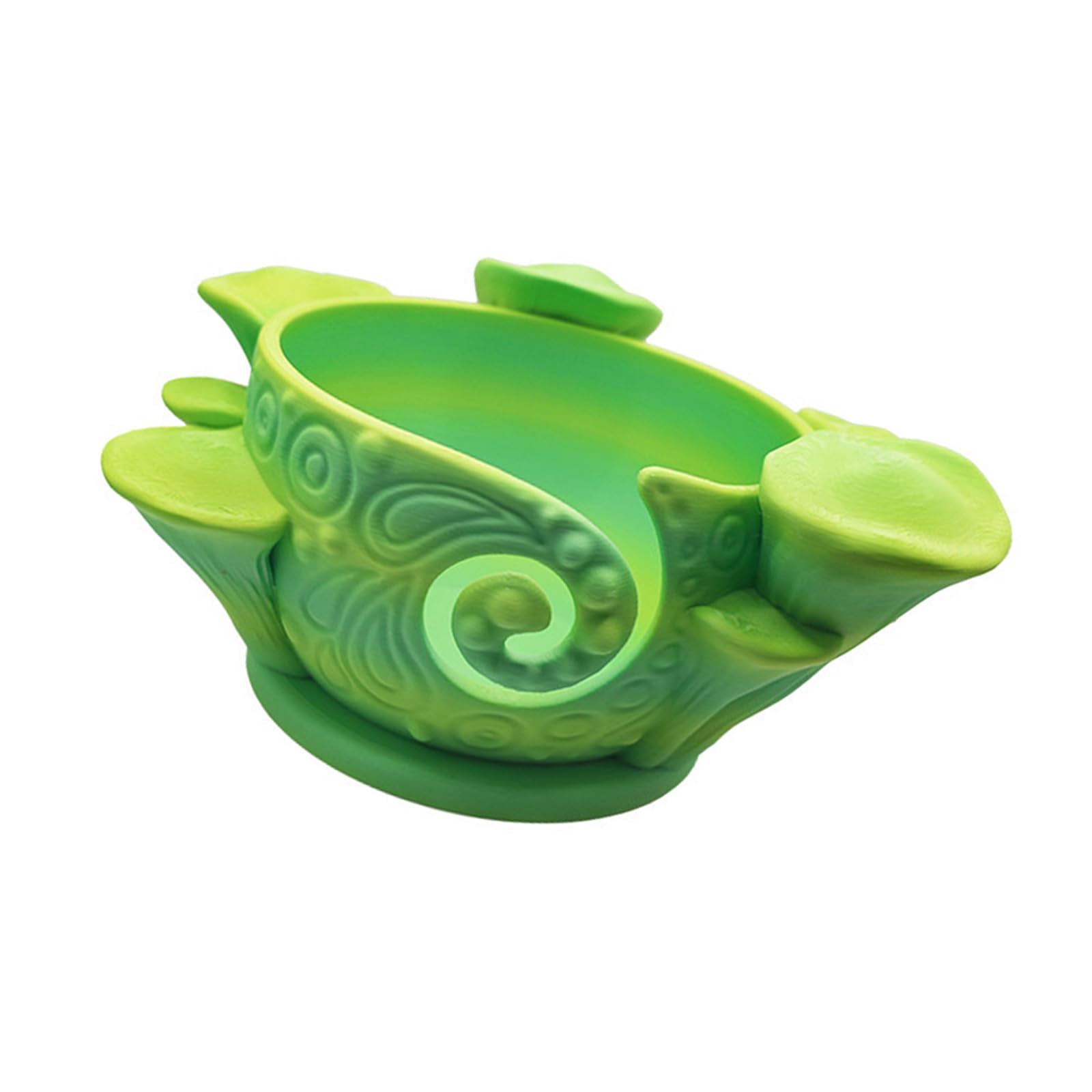 Kaeltsyn Green 3D Printed Yarn Bowl With Carved Holes Knitting Tool Organiser Container For Knitting Weaving Crochet Craft Project Colorful Thread Storage