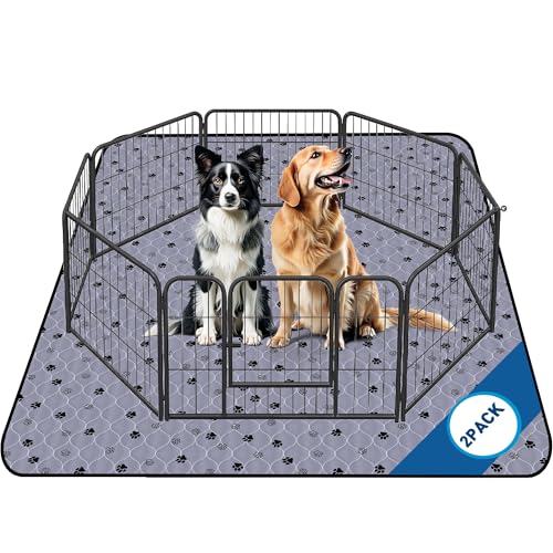 Image of Fostanfly Non-Slip Washable Pee Pads for Dogs, 2 Pack Large 63 inchx63 inch Ultra-Absorbent and Leak-Proof Reusable Potty Training Pads for Dogs and Cats Puppy Pads