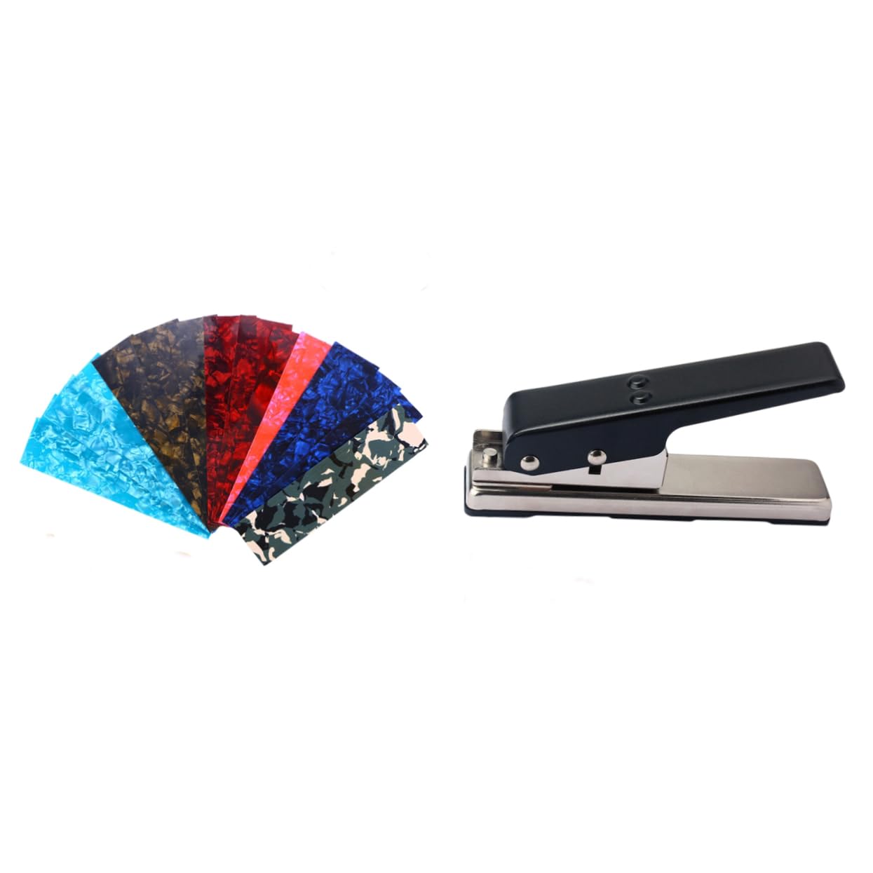 R26 Punch per Plettri Chitarra Professionale, Nero | Pvc e Carte Hotel, Taglio Preciso di Derlin e Abs Fino a 1mm, Base in Plastica
