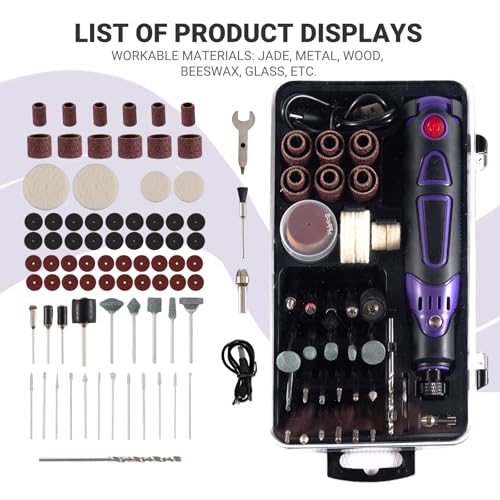 Engraving Pen Kit Rechargeable Cordless AMZNR,82 Accessories Engraving Tool for Metal,Wood,Glass,Plastic, Stone - Etching Pen - Mini Small Tool for Artisan Crafts Hand Engraver Tools Electric Carving