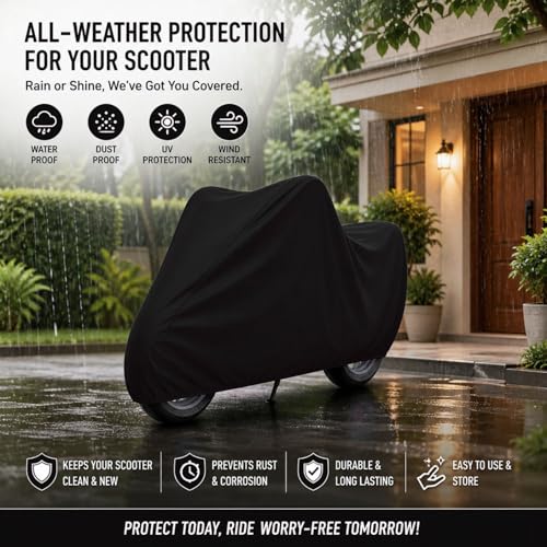 Image of Kayme Motorcycle Cover Waterproof Heavy Duty All Weather, Quad 4 Wheeler Cover Sun Rain Snow Protection (Mid-Black, Yameha R15 V4)