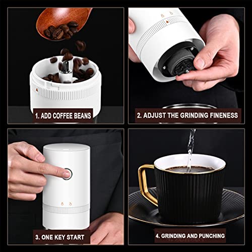 Tragbare elektrische Kaffeemühle Kompakte automatische Kegelmahlmühle Kaffeebohnenmühle mit mehreren Mahleinstellungen… – Bild 7