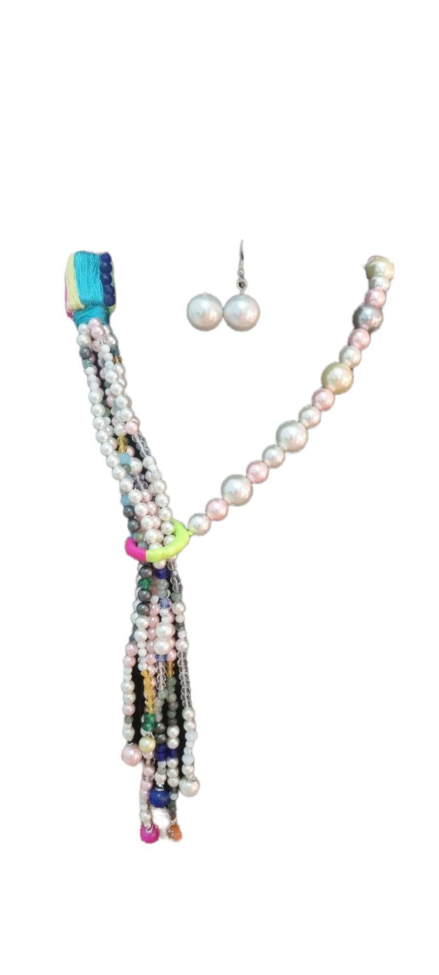 Multicolor Swan shell pearl necklace