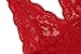 Avidlove Lencería Femenina Encaje Floral sin Mangas Rojo Talla-S