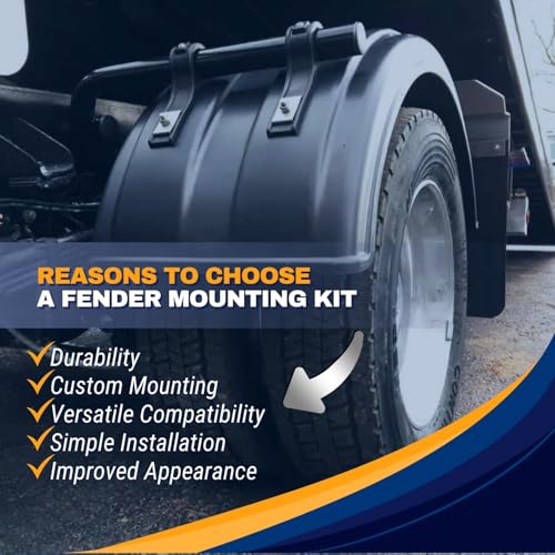 TORQUE Poly Fender Mounting Bracket Kit Black for Semi Trucks by Torque - Image 4