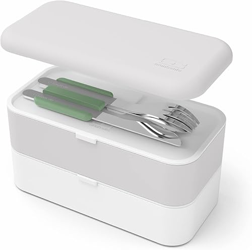 Miniatura 10 de MONBENTO - Juego de cubiertos MB Slim Box Natural para lonchera - 3 piezas tenedor cuchillo cuchara - Juego de cubiertos embalaje de almuerzo de