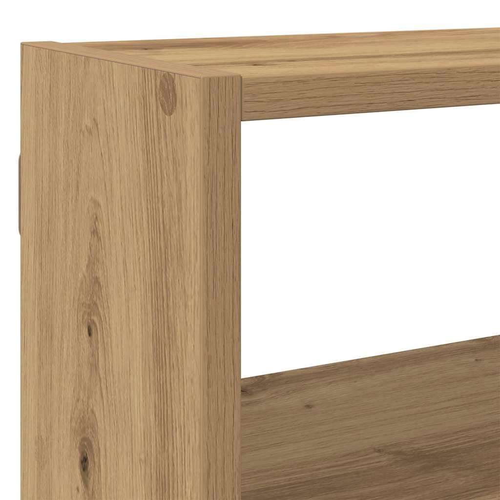 Regał w kształcie kostki, 7 półek, dąb Artisan, materiał drewnopochodny, regał ścienny, wiszący regał wiszący, regał na książki, regał ścienny