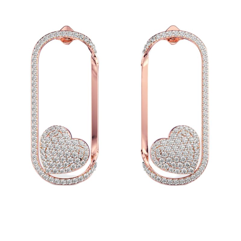 Boucles d'oreilles cœurs verrouillés argent 925, le cadeau idéal pour femme
