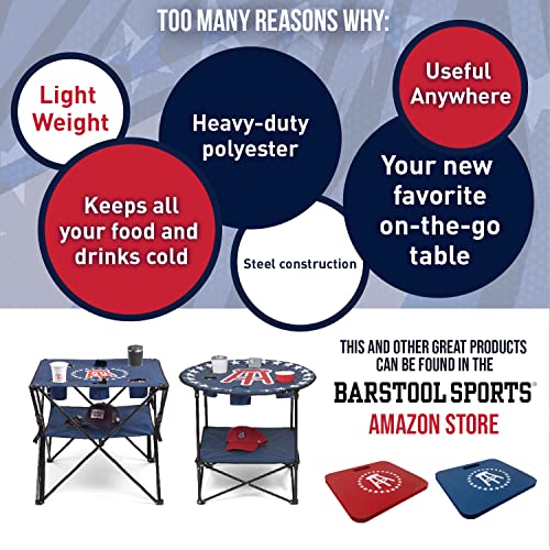 Barstool Sports 72 Can Cooler Table, Collapsible Folding Camping Table, Standing Ice Cooler, Portable Tailgate Table With Storage Bag For Outdoor Use, Picnic, Beach, Bbq, Festival, Football Tailgate #TOP6