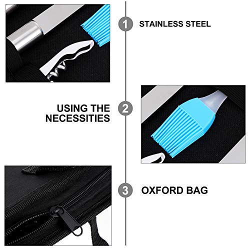 BESPORTBLE Conjunto de Ferramentas para Churrasco de 21 Peças Em Aço Inoxidável Acessórios para Chur