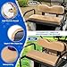 NOKINS Golf Cart Rear Seat Kit, Back Flip Seat for EZGO TXT 1994.5-UP & Freedom T48 2014+, 1.25-Inch Square Steel Frame, Integrated Seat Belt Mounts, UV-Resistant, High-Density Foam Padding(Tan)