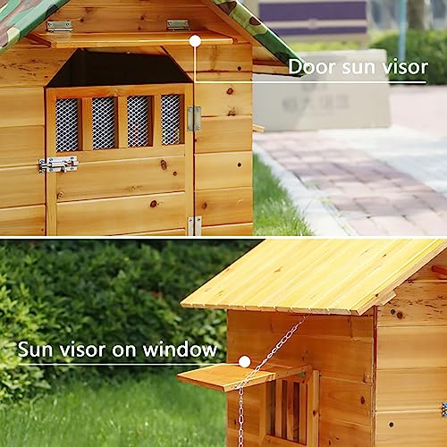Casa para mascotas de madera pequeña y mediana con ventilación exterior transpirable 5