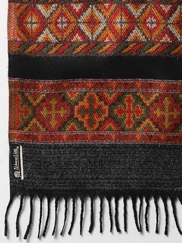 Image of Weavers Villa Acro Wool Men's Muffler (MF-902, Black Size: 34CM X 200CM)