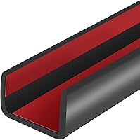 Vista 28 de Borde de goma protector, canal en U autoadhesivo de 1-1/2 pulgadas para maderas, bandas flexibles en forma de U para despegar y pegar, protector