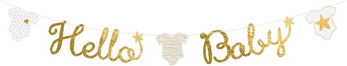 amscan Letter Banner Hello Baby Paper Länge 160 cm, Mehrfarbig, one Size