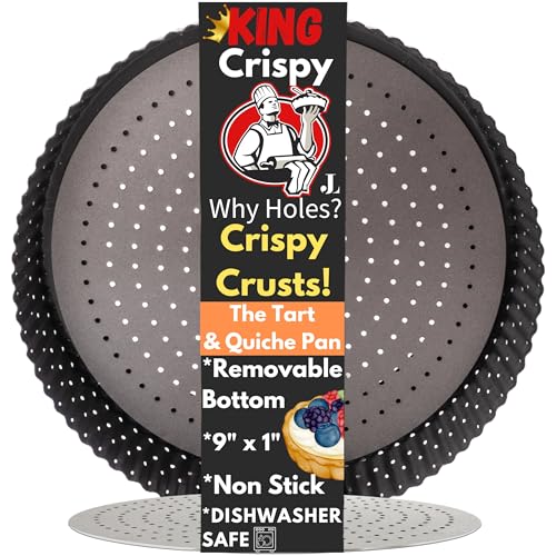 La mejor selección de Moldes para quiche y tarta de frutas disponible en línea. 48 Jean Lemond Why Holes: Para las cortezas más crujientes. King Crispy's - Molde extraíble para tarta y quiche de 9 pulgadas Molde antiadherente para hornear frutas perforadas (9...