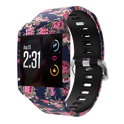 XiangMi Fitbit Ionic Bands,Soft Silicone Sport Breathable Replacement Accessories Bracelet Strap Band with Ventilation Holes for Fitbit Ionic Smart Fitness Watch Women Men