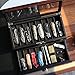 Besforu Pocket Knife Display Case for men collection holder 15-17 folding knife with Walnut Finish Two-Tier Knife organizer storage box with Real Glass Window Top (ebony veneer with draw)