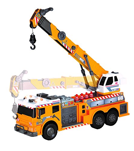 Dickie Toys 24" Light and Sound Construction Crane Truck (With Moving Ladder)