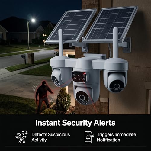 Image of Golens WC22K Solar Pro 4G Security Camera 4 Lens | SIM Supported | AI Human Detection & Auto Tracking | Full Color Night Vision | Dual Solar Panel, 12000mAh Battery, Two-Way Audio, Sound & Light Alarm
