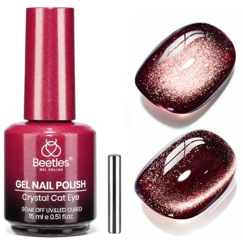 Beetles Burgundy Red Cat Eye Gel Polish, Terracotta Glow 15ml Magnetic Gel