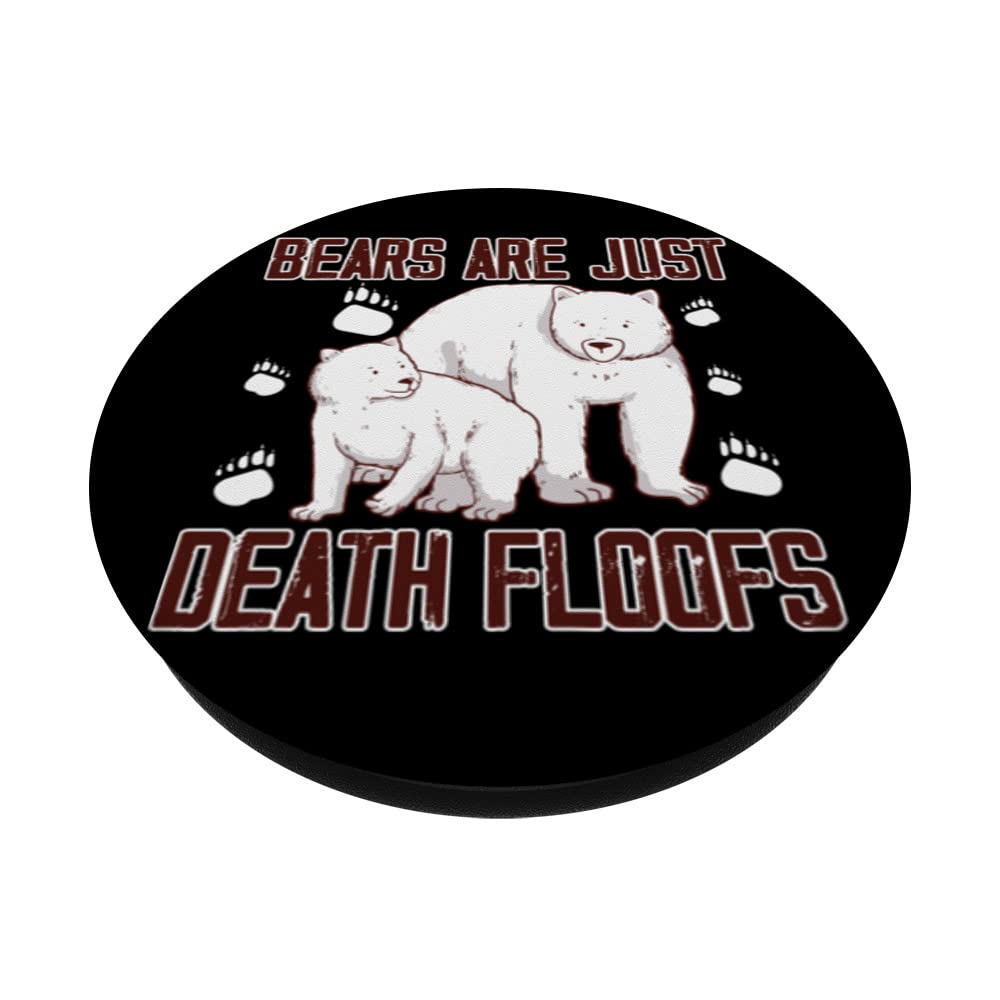 Funny Polar Bear Bears Are Just Death Floofs Meme PopSockets Swappable PopGrip, Black - Image 2