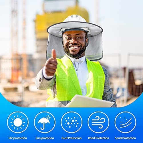 2 Pieces Light Grey Safety Helmet Sunshade For Outdoor Work,Hard Hat Sunshield Neck Sunshade Hardhat Sun Visor Full Brim For Construction Crew Lineman Electrician Men And Women #TOP3
