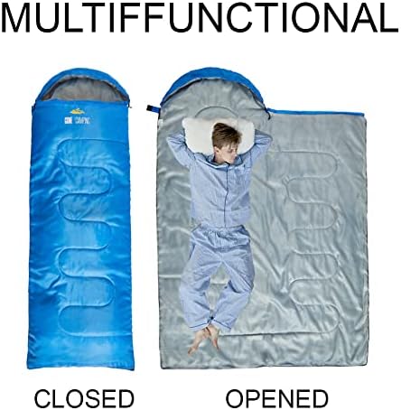 Go Camping - Sleeping Bag Adults, Design All Season, Waterproof, Easy Carry, Backpacking Kids, Teens, Adults, Hiking Camping - Best Camping Bag., Blue (CSB-001)