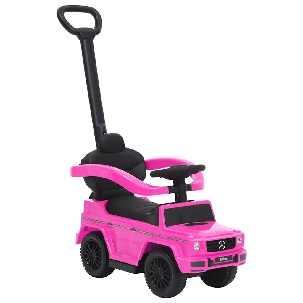 Rutschauto G63 Rosa mit Lenkrad, Sitz und Schiebebügel, Babywalker Kinderfahrzeug aus Kunststoff mit Staufach, 25 kg belastbar, für Kleinkind 12 36 Monate drinnen draußen