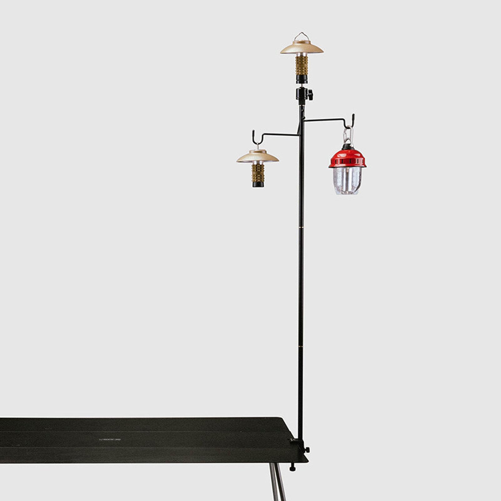 Topyond Camping Lamp Pole, Portable Lantern Stand, Detachable Lightweight Portable Camping Light Stand with Hook for Outdoor Camping(Double Hook Without Head)