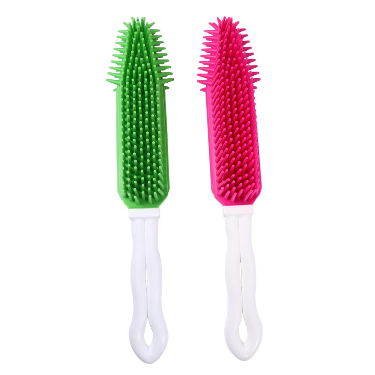 KESYOO 2pcs Pet Grooming Tool Silicone Comb Hollow out Design for Dog Hair Removal and Pet Cleaning Comb Green and Pink for Shedding and Tangle Grooming