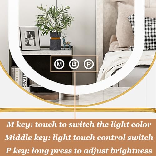 Espejo de maquillaje inteligente de escritorio con sensor táctil regulable Blanco A 3