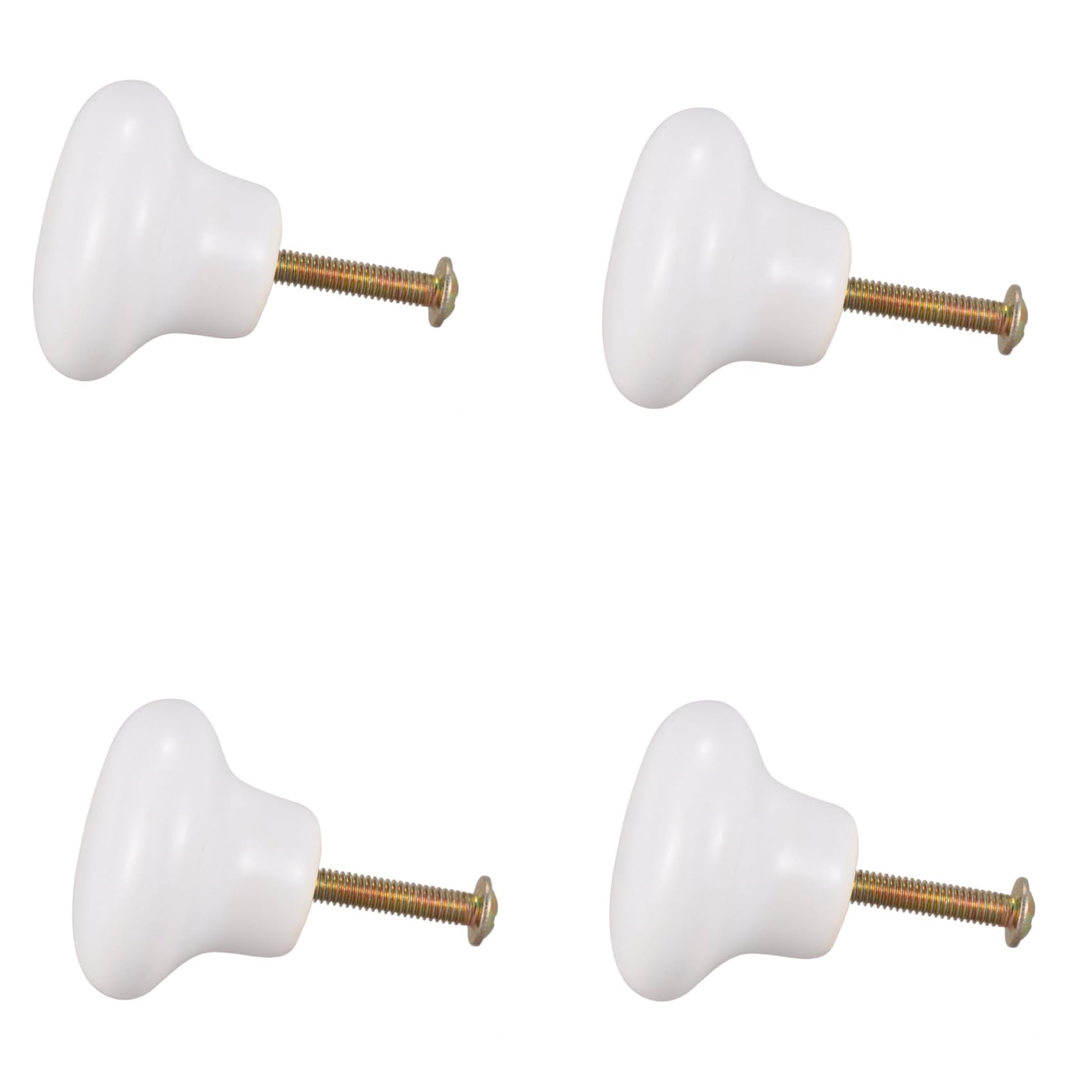 Jnchdghwa White 4Pcs Ceramic Door Round Handles Kitchen Cabinet Cupboard Wardrobe Pull Knobs S