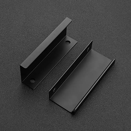 Image of Ravinte 1 Pack Finger Pulls for Cabinets 80mm /3.15 inch Length Black Edge Pulls | 64mm /2.52 inch Hole Center Concealed Handles, Tab Handle Profile, Minimal Look, For Kitchen Drawers Tab Handle