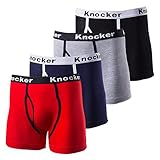 Mens Color Cotton & Spandex Stretch Boxer Briefs Underwear (4 Pack)
