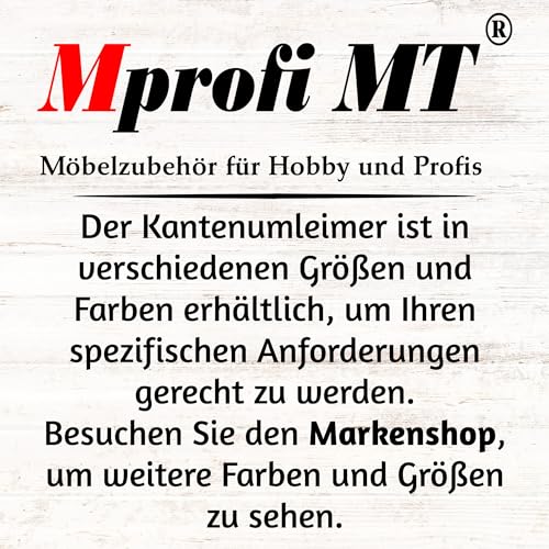 Mprofi MT® Kantenumleimer Anthrazit | 22 mm x 5 m | Melamin Kantenband | Bügelkantenumleimer für Regale und Möbelplatten | Kantenumleimer mit Schmelzkleber – 22122/22/5