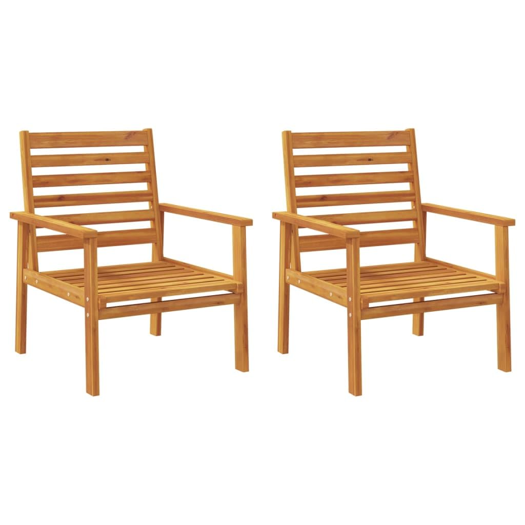 vidaXL Sillón de jardín 2 Unidades Madera Maciza Acacia 66,5x65x81 cm