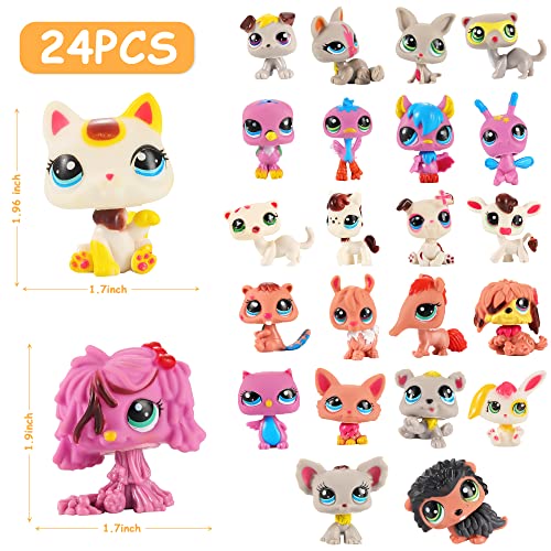 Jabeuomo 24 PET TOYS Random Lps Figures Toys Set - 24Psc Cartoon Pet Shop Animal Figures thumb #5