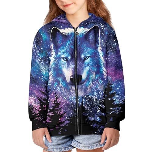 Renewold Girls and Boys Zip-Up Hoodie Sweatshirt Kids Zip Hoodie Hooded Sweatshirts Clothing3